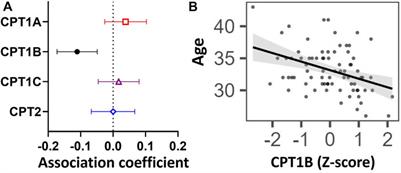 Increasing maternal age associates with lower placental CPT1B mRNA expression and acylcarnitines, particularly in overweight women